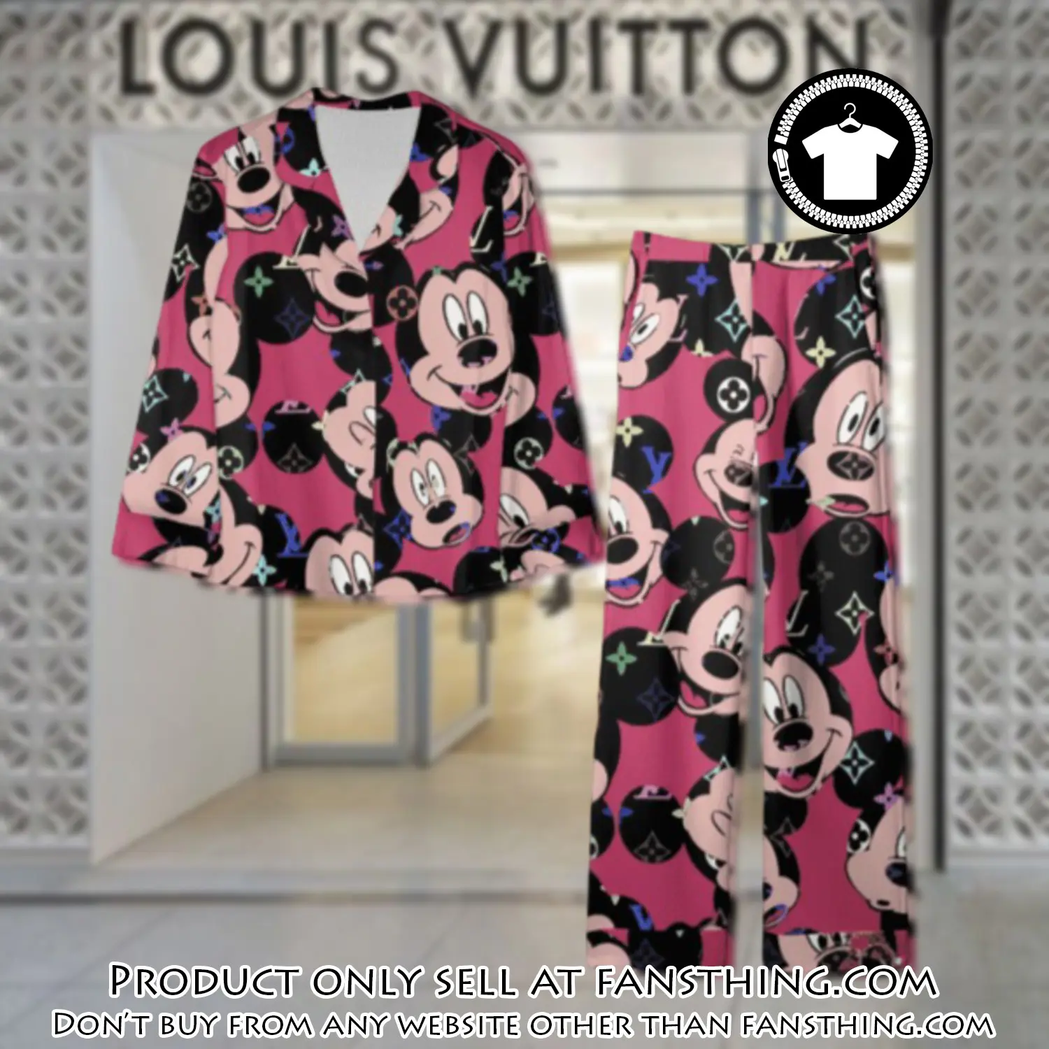 Trending luxury lv satin pajama set pjs1069 fst0713976